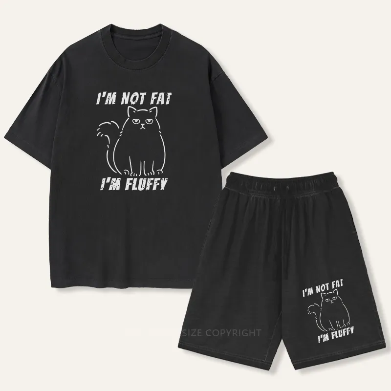 Vintage I'M Not Fat, I 'M Fluffy Gradient Washed Suit