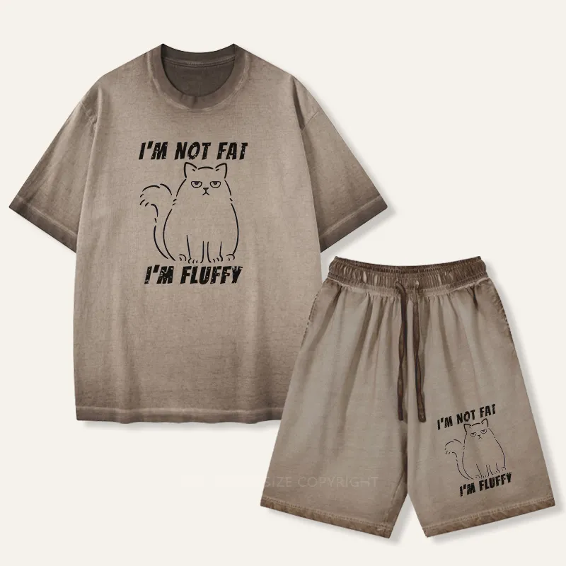 Vintage I'M Not Fat, I 'M Fluffy Gradient Washed Suit