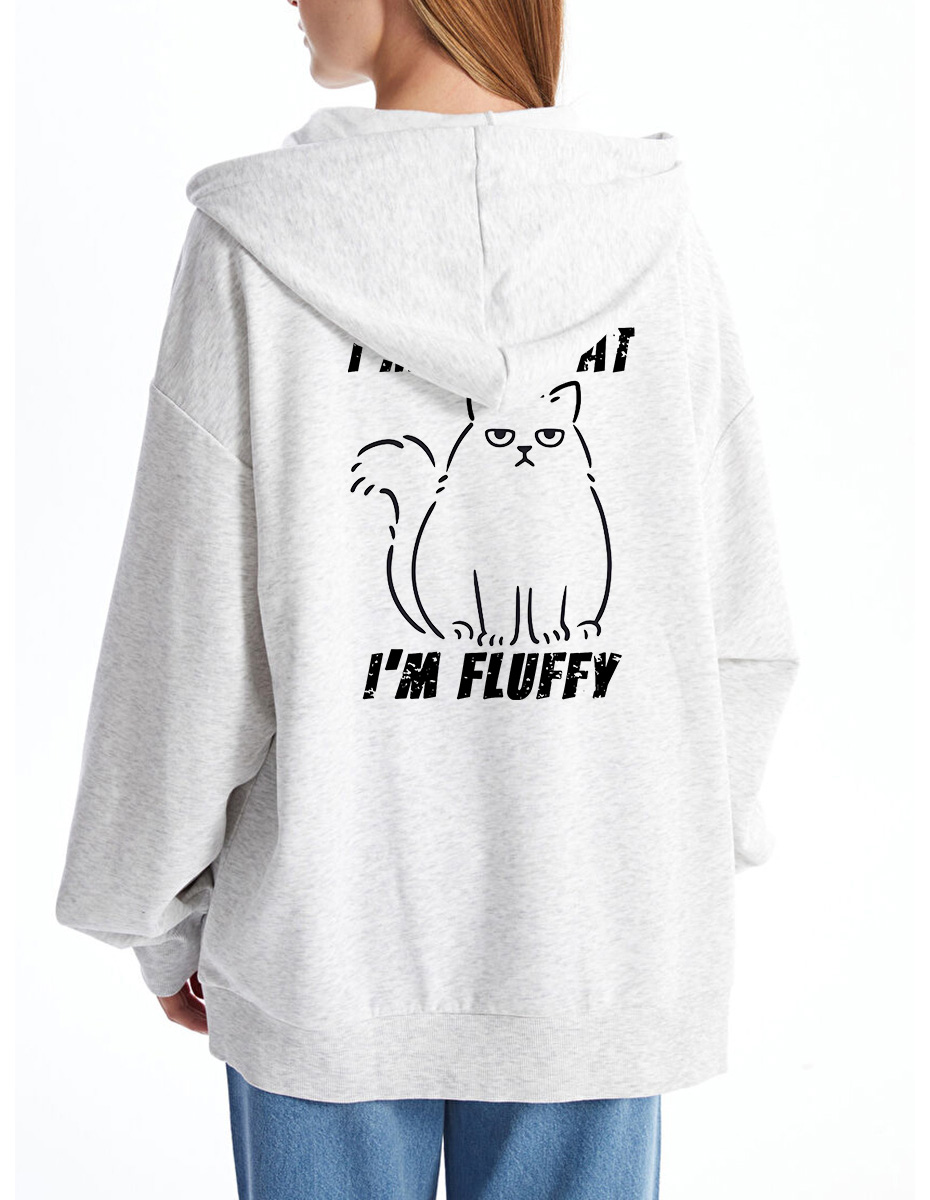 Vintage I'M Not Fat, I 'M Fluffy Tee Zip Hoodie