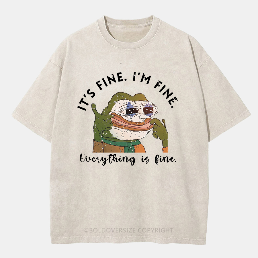 Vintage I'm Fine Washed T-Shirt