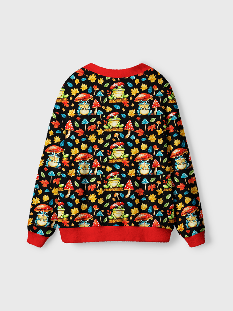 Vintage Whimsical Nature Frogs Cardigan Sweaters