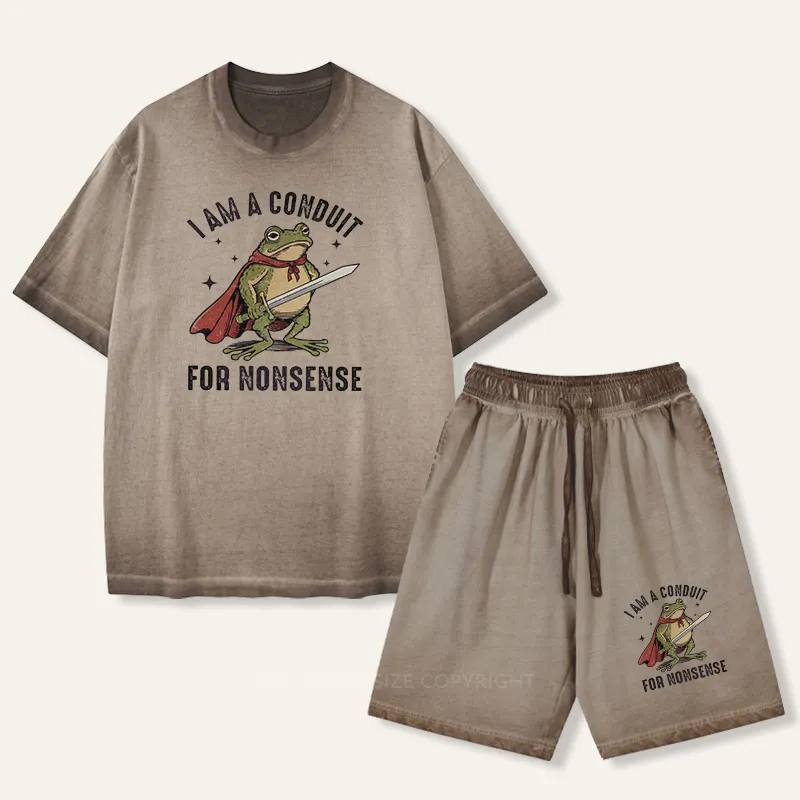 Vintage I Am A Conduit For Nonsense  Gradient Washed Suit