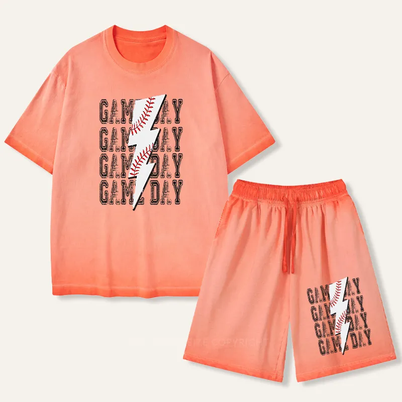 Vintage Baseball Game Day Gradient Washed Suit