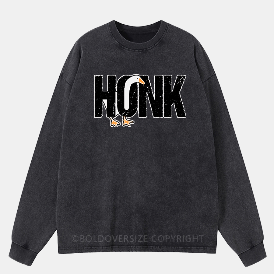 Vintage Goose Meme Washed Long Sleeve Shirt