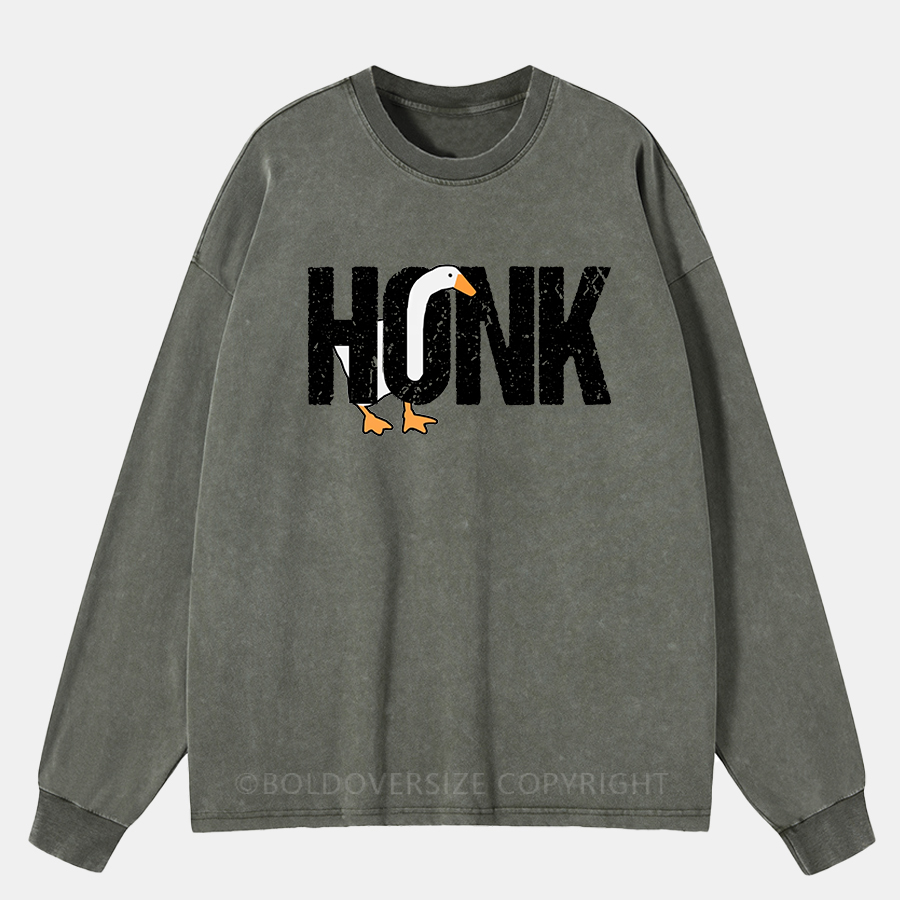 Vintage Goose Meme Washed Long Sleeve Shirt