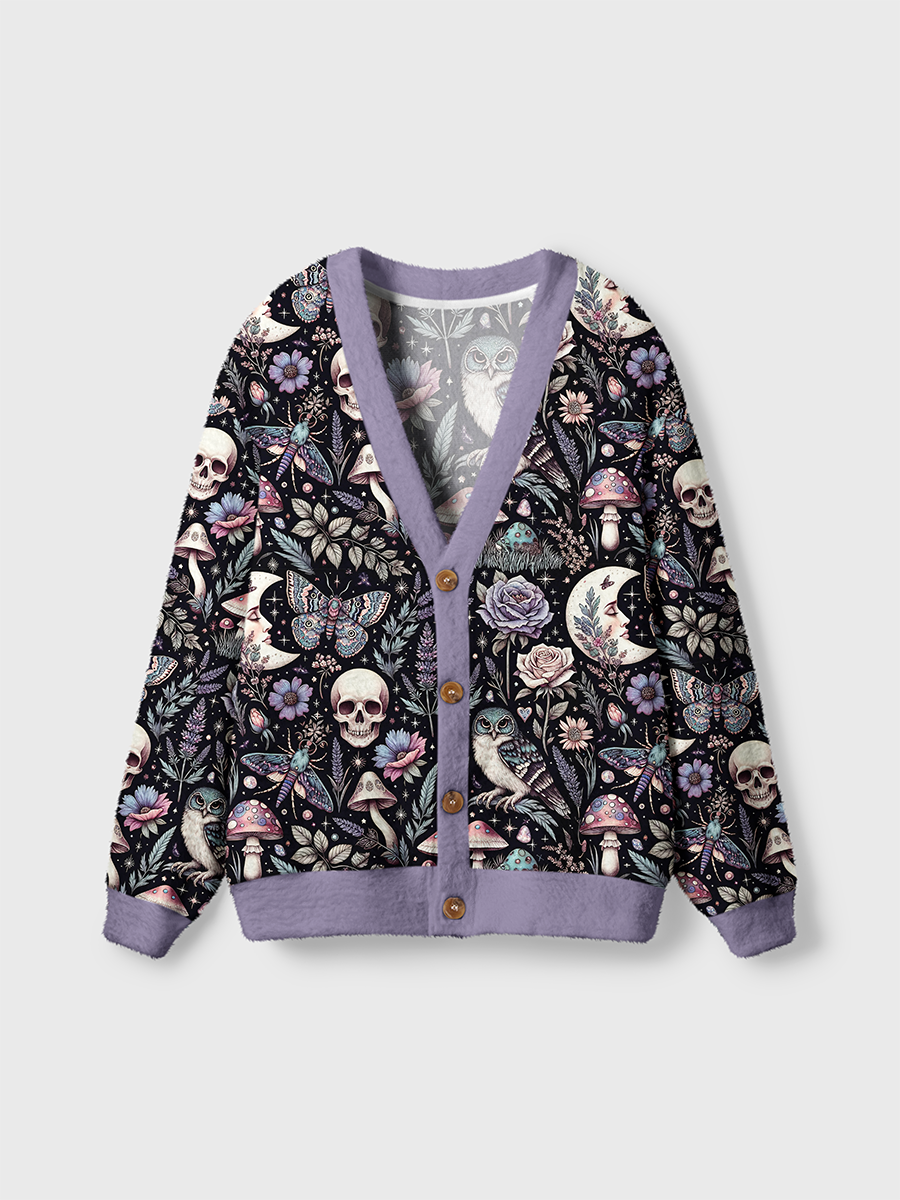 Vintage Dark Gothic Mystical Skull Cardigan Sweaters