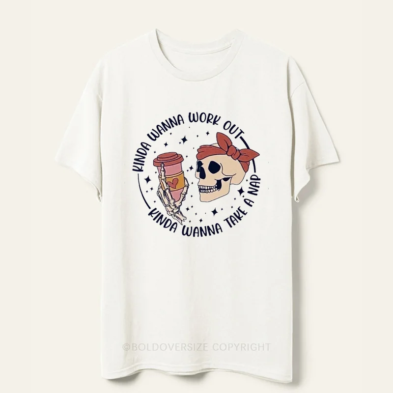 Vintage Kinda Wanna Workout, Kinda Wanna Take A Nap Tee
