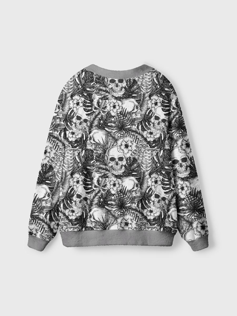 Vintage Dark Tropical Gothic Skull Cardigan Sweaters
