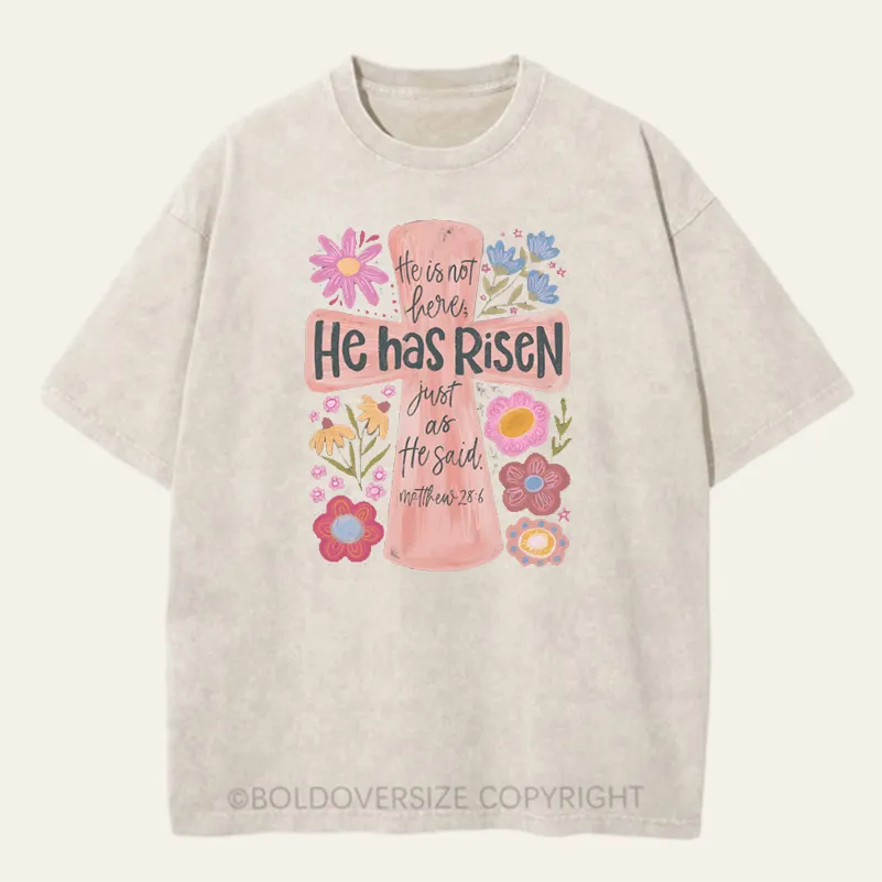 Vintage He Has Risen Washed T-Shirt