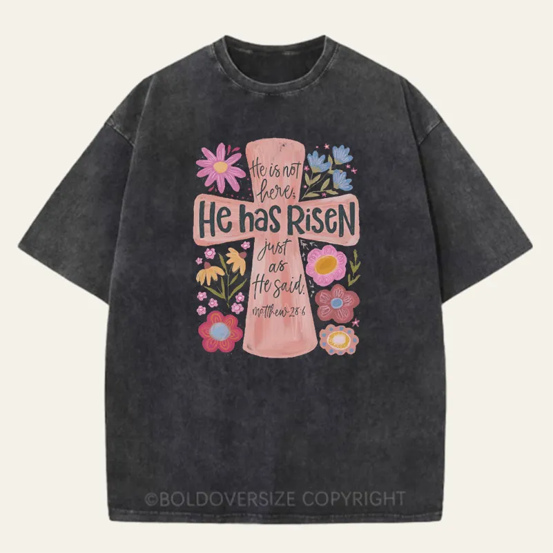 Vintage He Has Risen Washed T-Shirt