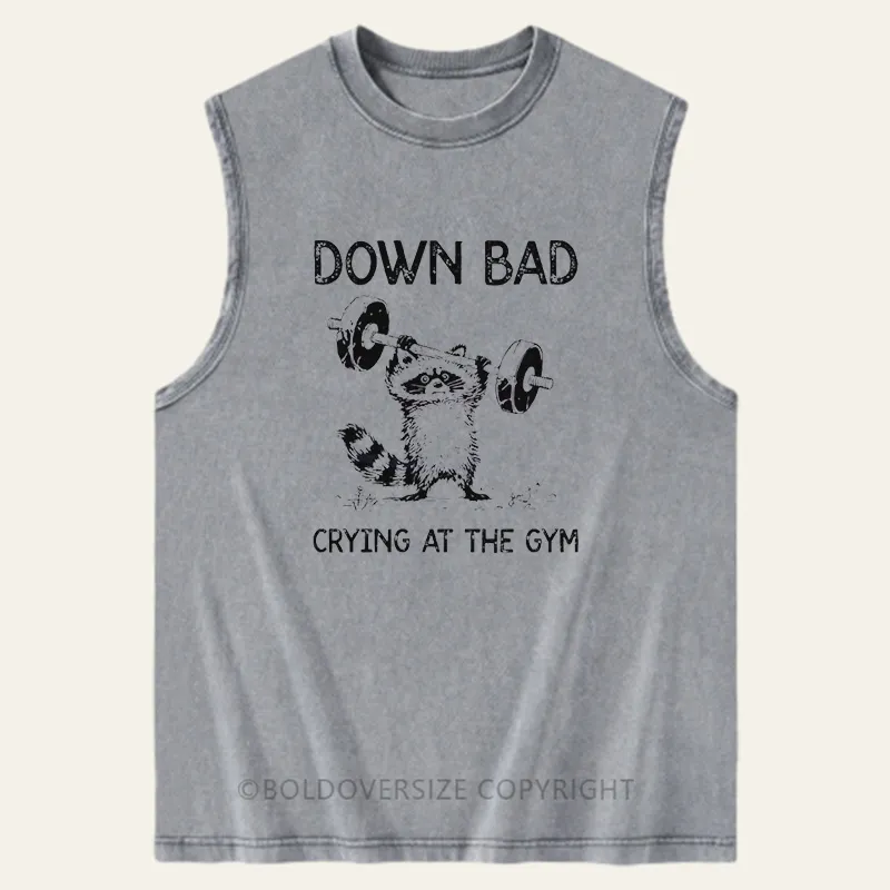 Vintage Down Bad Crying At The Gym Washed Tank