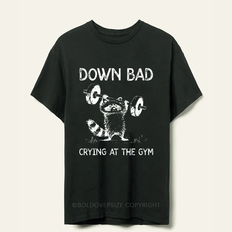 Vintage Down Bad Crying At The Gym Tee