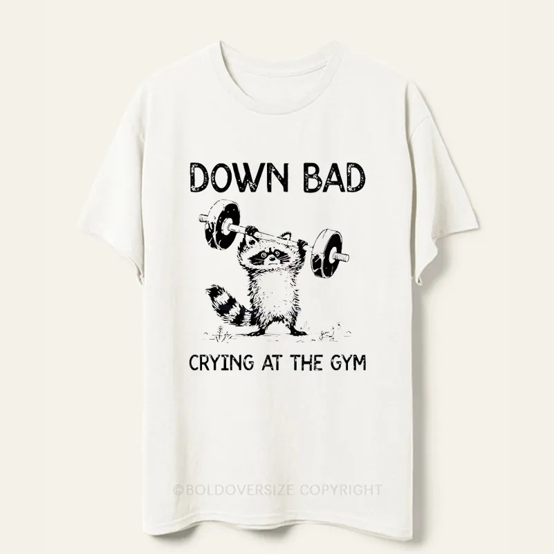 Vintage Down Bad Crying At The Gym Tee