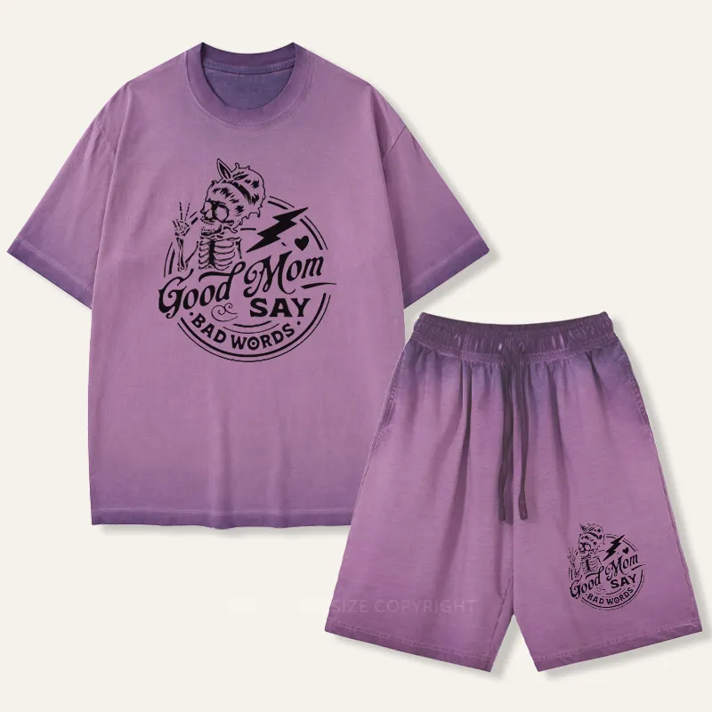 Vintage Good Moms Say Bad Words Gradient Washed Suit