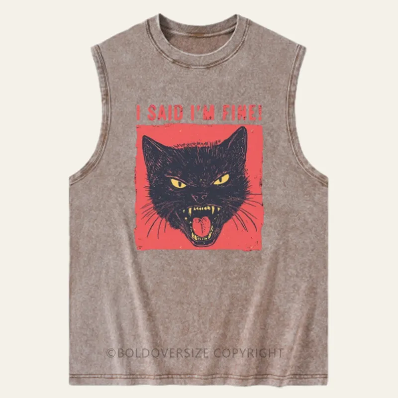 Vintage I'M Fine Washed Tank