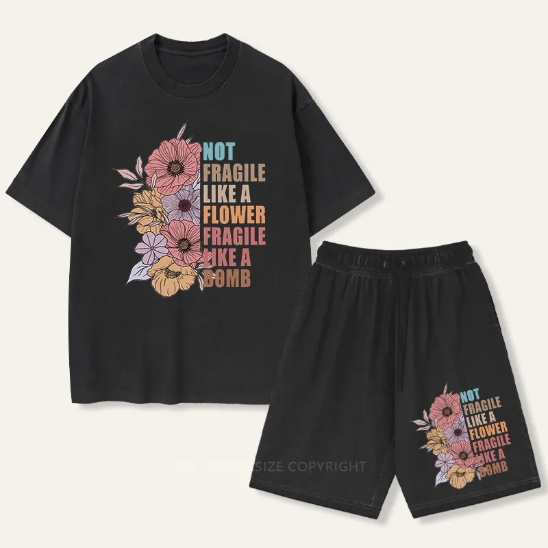 Vintage Not Fragile Like A Flower Fragile Like A Bomb  Gradient Washed Suit