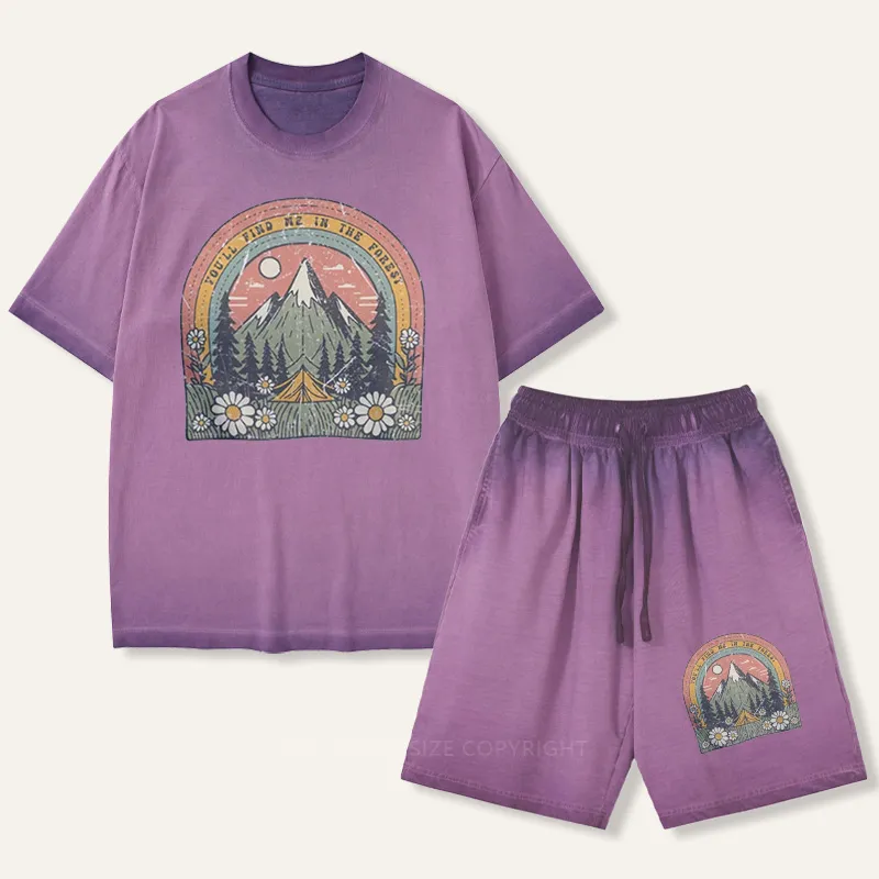 Vintage Youll Find Me In The Forest Gradient Washed Suit