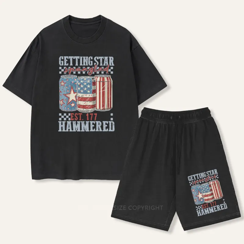 Vintage Getting Star Spangled Hammered Est 1776  Gradient Washed Suit