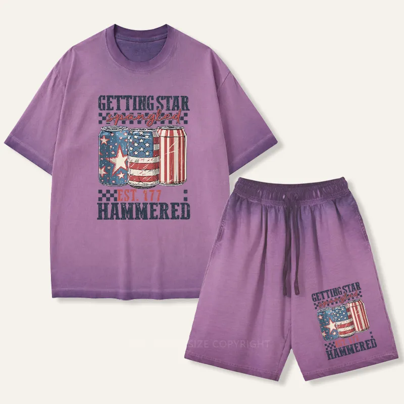 Vintage Getting Star Spangled Hammered Est 1776  Gradient Washed Suit