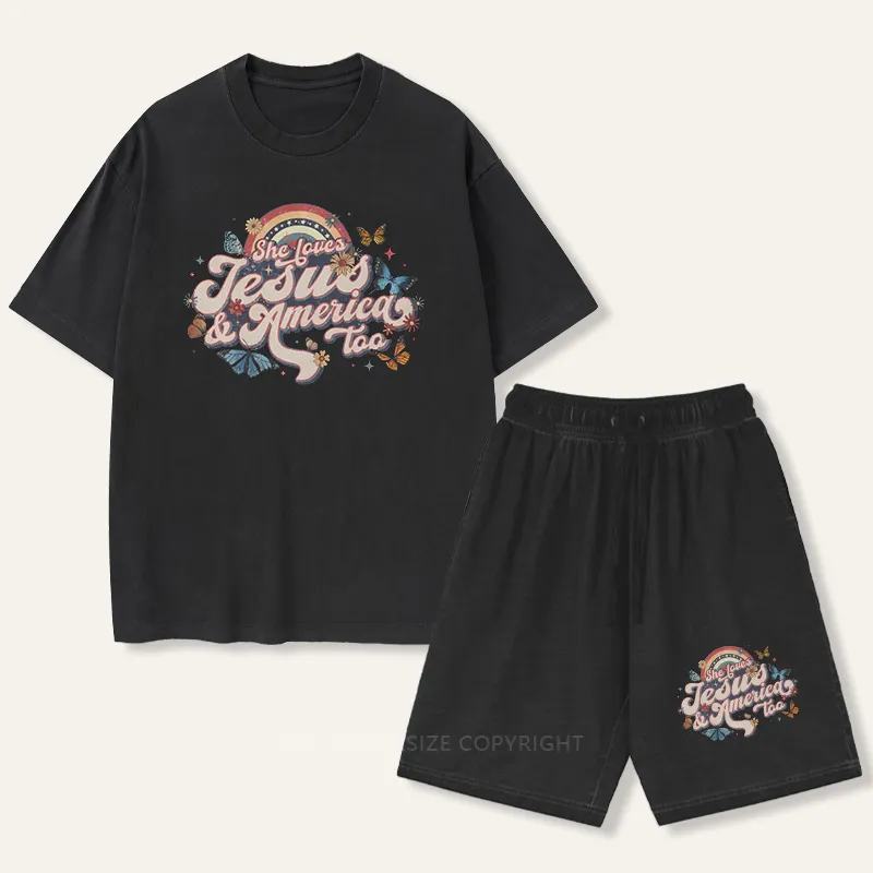 Vintage She Loves Jesus Gradient Washed Suit