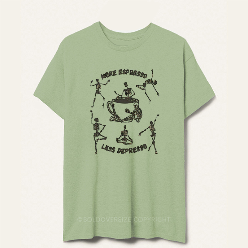 Vintage More Espresso, Less Depresso Skeleton Tee