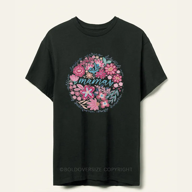 Vintage Boho Floral Mama Tee