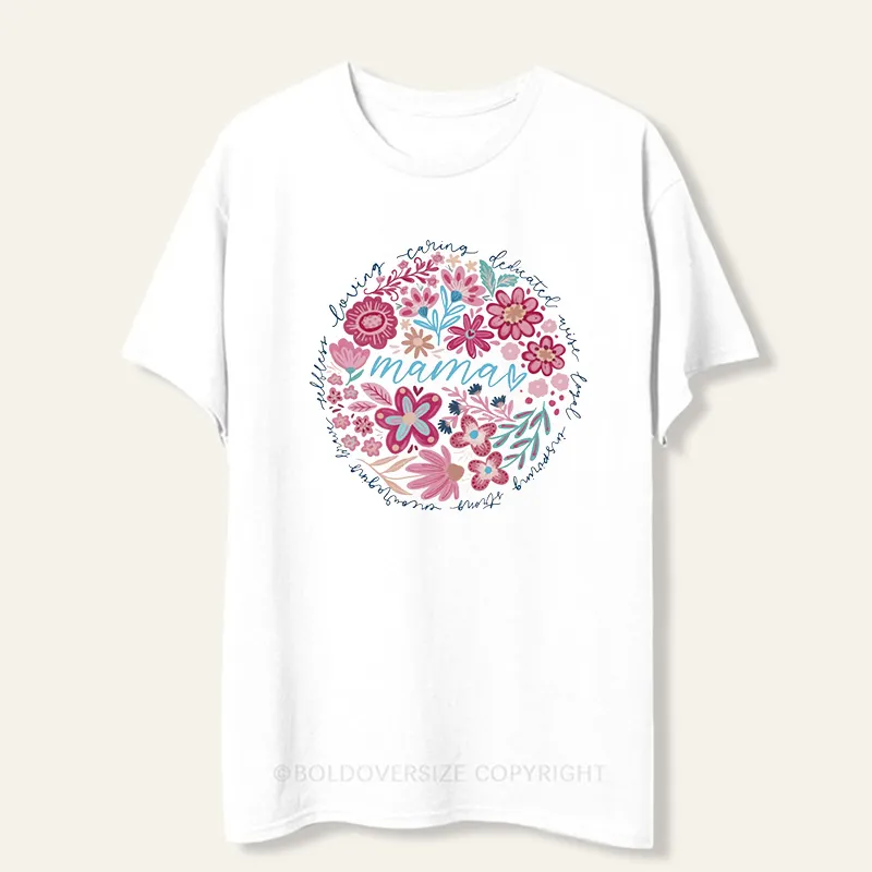 Vintage Boho Floral Mama Tee