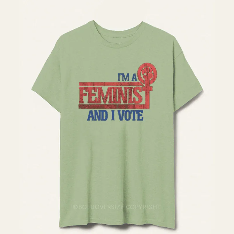 Vintage I'M A Feminist And I Vote Poster Tee