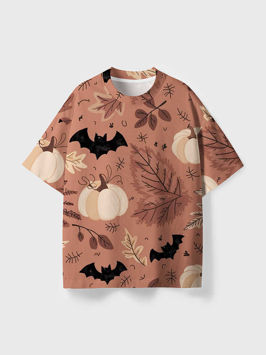 Vintage Terracotta Cream Pumpkin Fall Halloween All Over Print T-Shirt