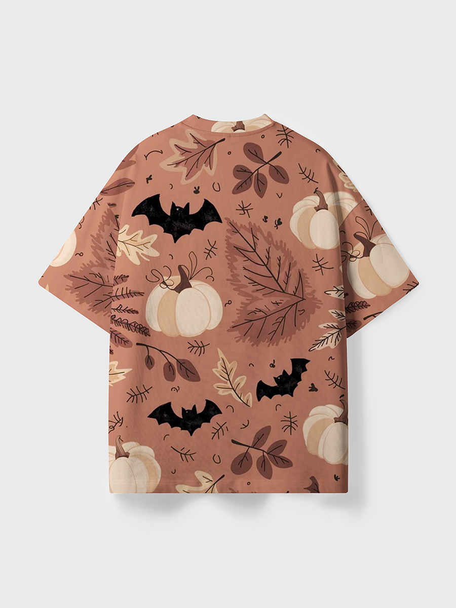 Vintage Terracotta Cream Pumpkin Fall Halloween All Over Print T-Shirt