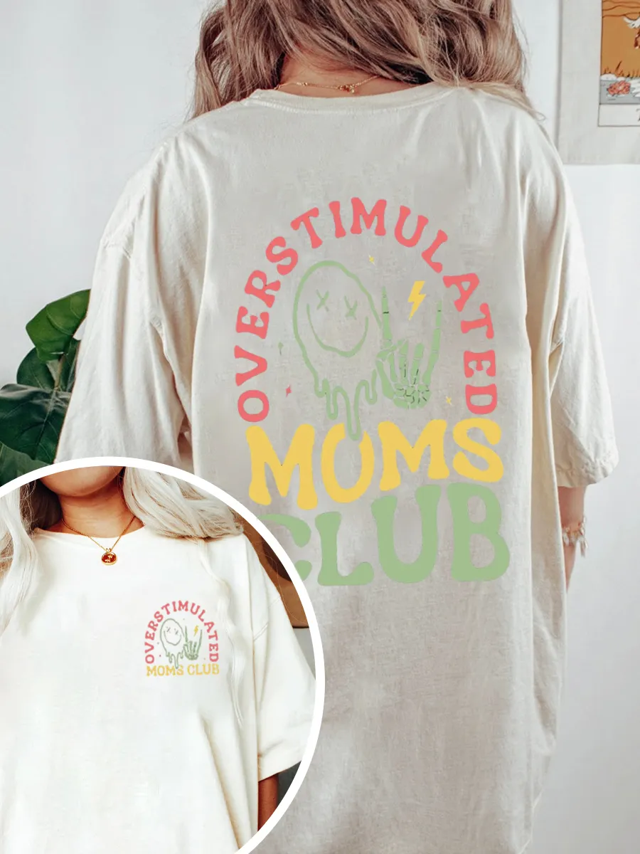 Vintage Overstimulated Moms Oversize Graphic Tee
