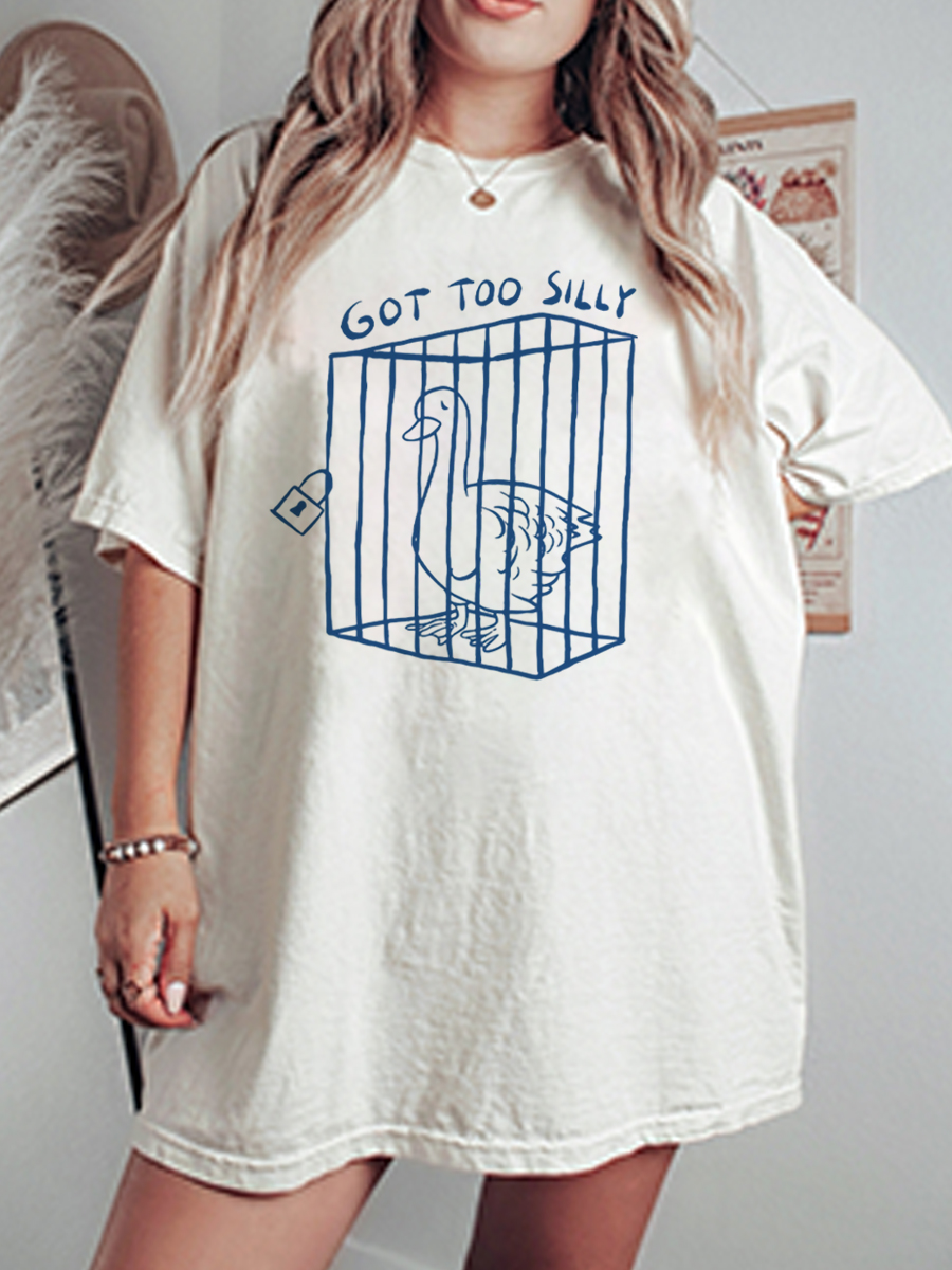 Vintage Got Too Silly Oversize Graphic Tee