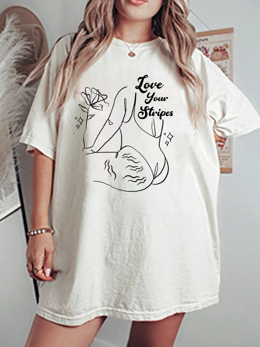 Vintage Love Your Body Oversize Graphic Tee