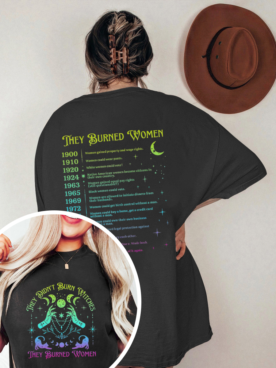 Vintage They Didn't Burn Witches Oversize Graphic Tee