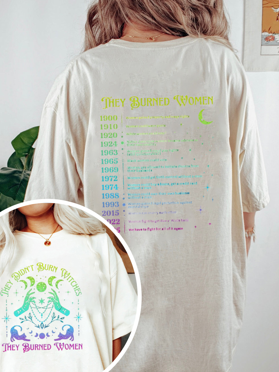 Vintage They Didn't Burn Witches Oversize Graphic Tee