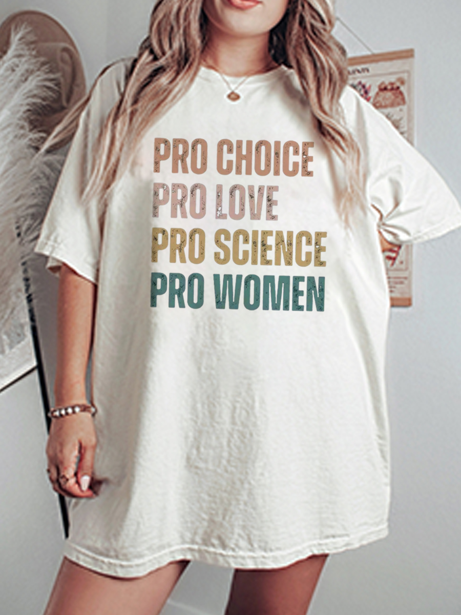 Vintage Pro Choice Women Oversize Graphic Tee