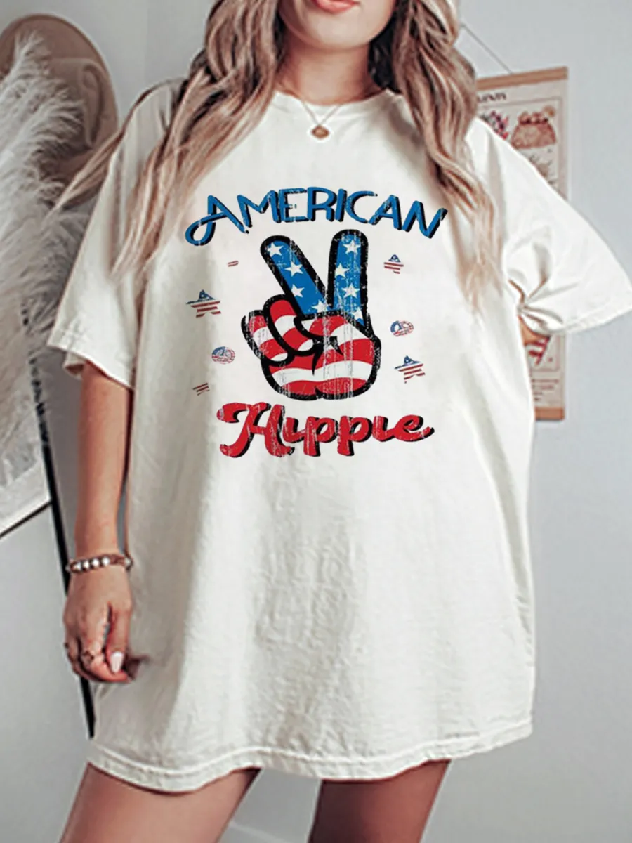Vintage American Hippie Oversize Graphic Tee