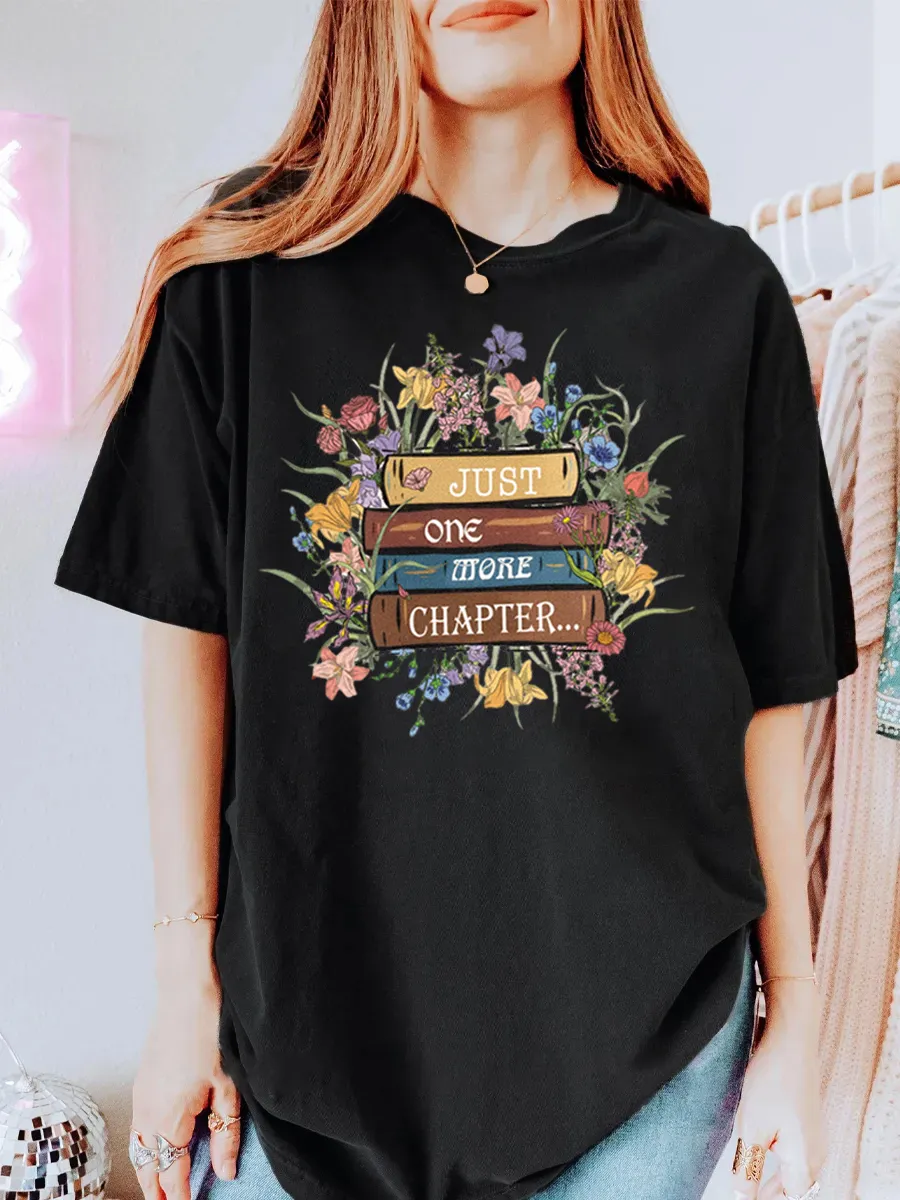 Vintage Just One More Chapter Oversize Graphic Tee