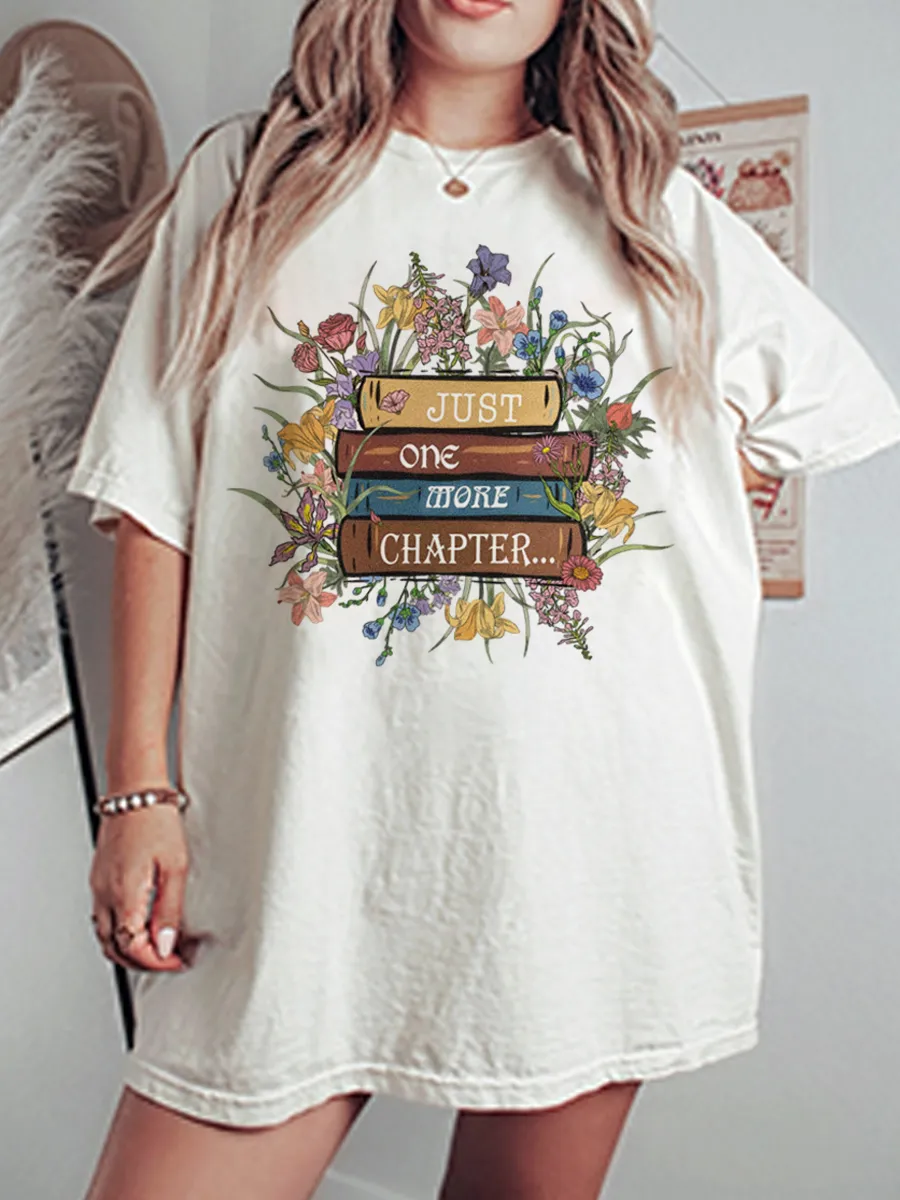 Vintage Just One More Chapter Oversize Graphic Tee