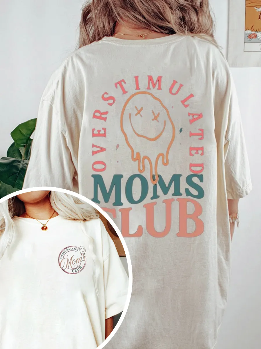 Vintage  Overstimulated Moms Club Oversize Graphic Tee