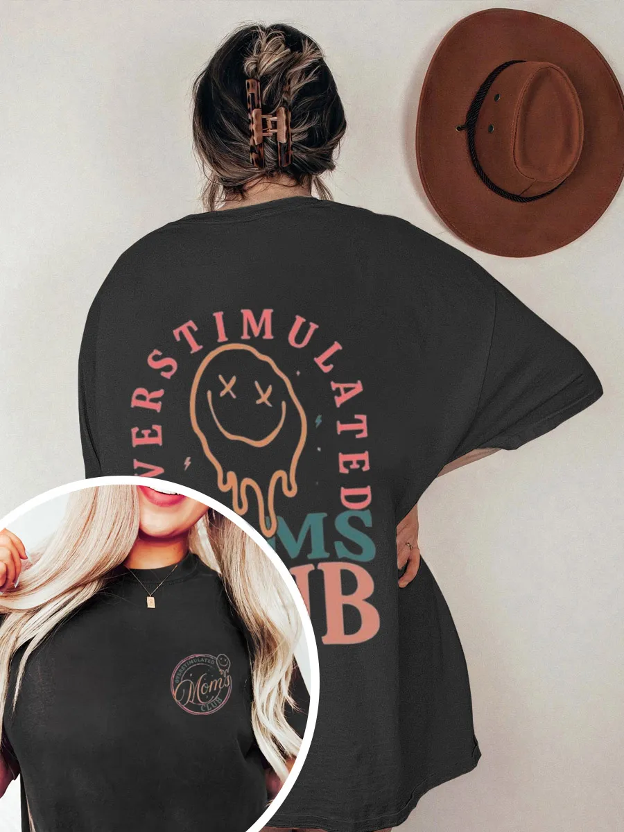 Vintage  Overstimulated Moms Club Oversize Graphic Tee