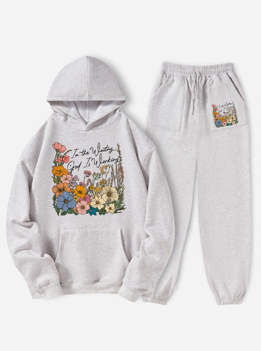 Vintage In The Waiting God Is Working Fleece Hoodie Suit