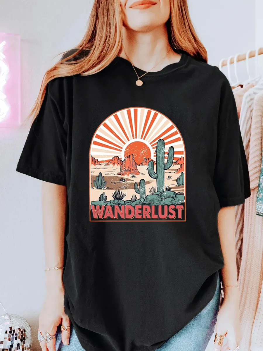 Vintage Boho Desert Oversize Graphic Tee