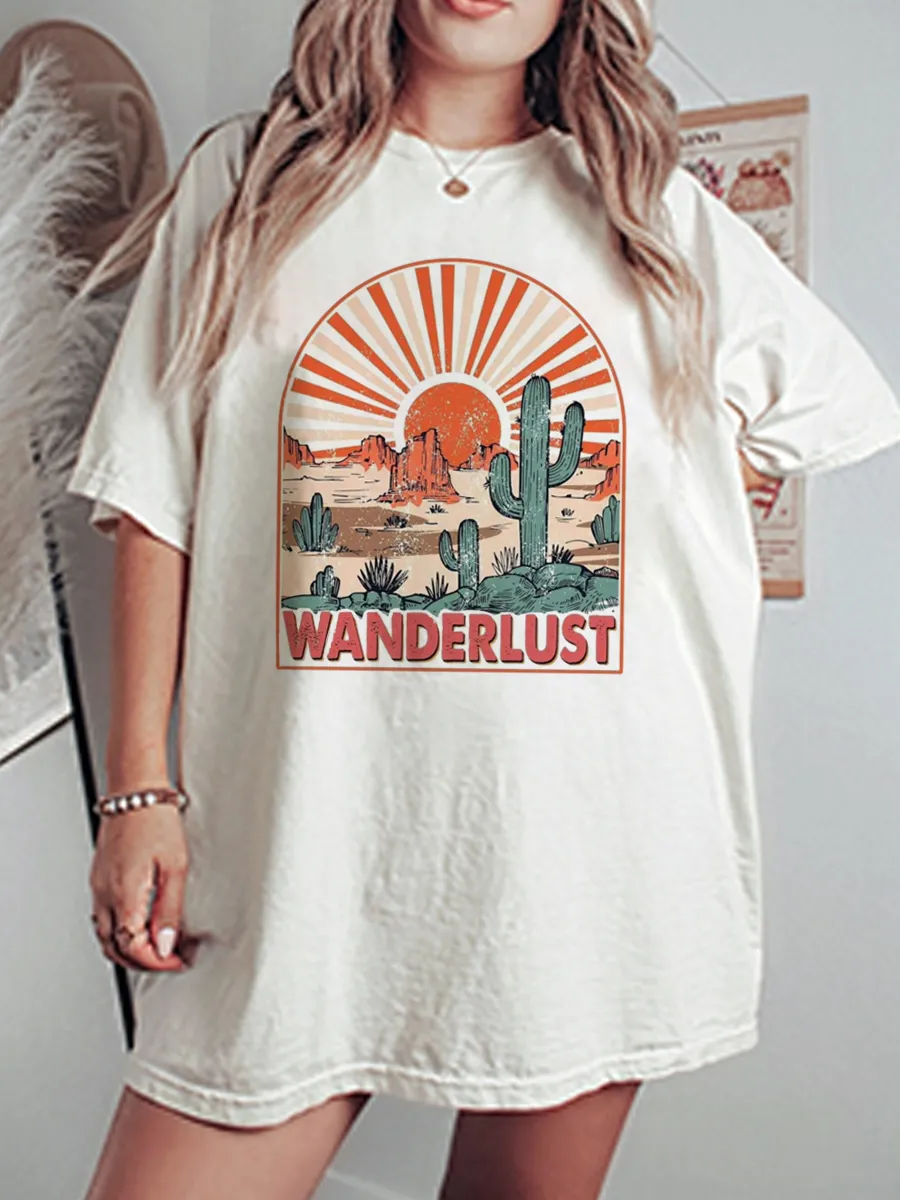 Vintage Boho Desert Oversize Graphic Tee