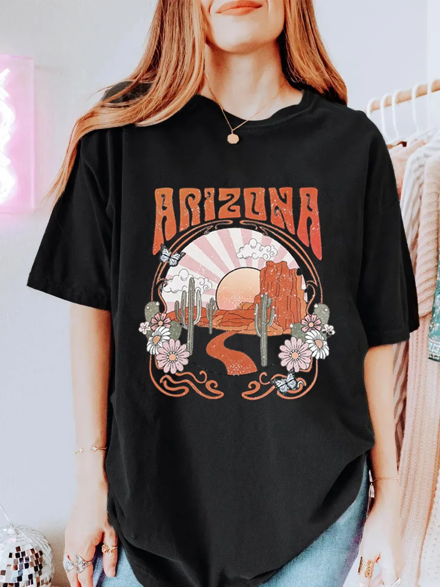 Vintage Trendy Deser Oversize Graphic Tee