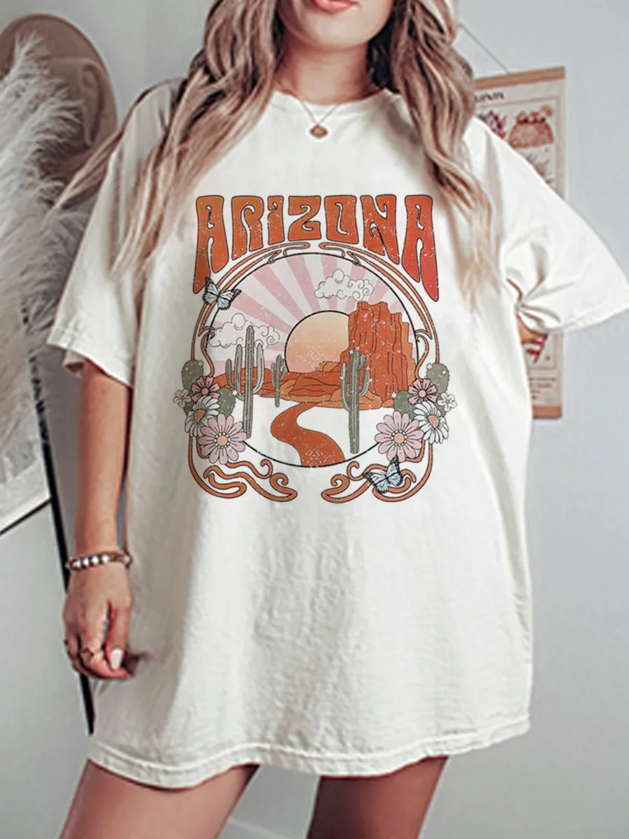 Vintage Trendy Deser Oversize Graphic Tee