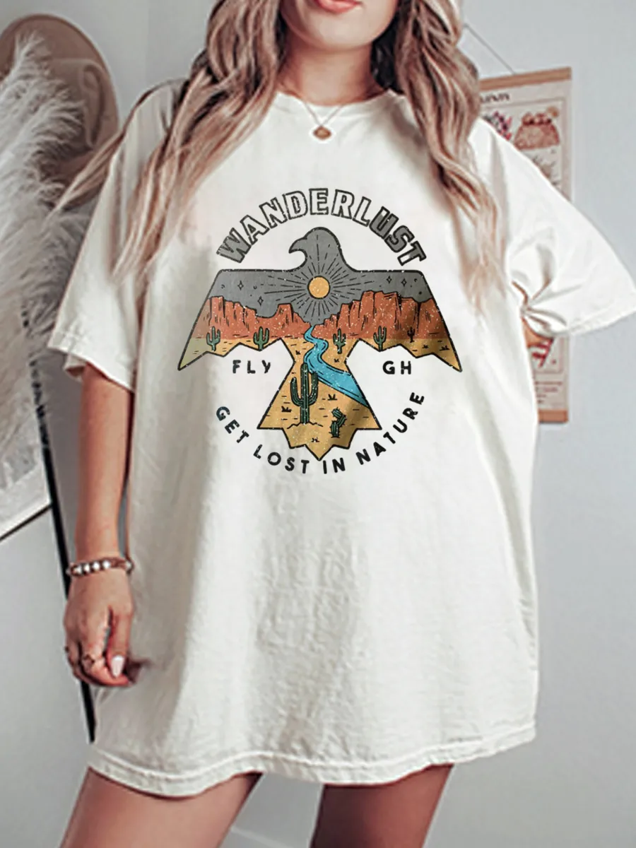 Vintage Get Lost In Nature Oversize Graphic Tee