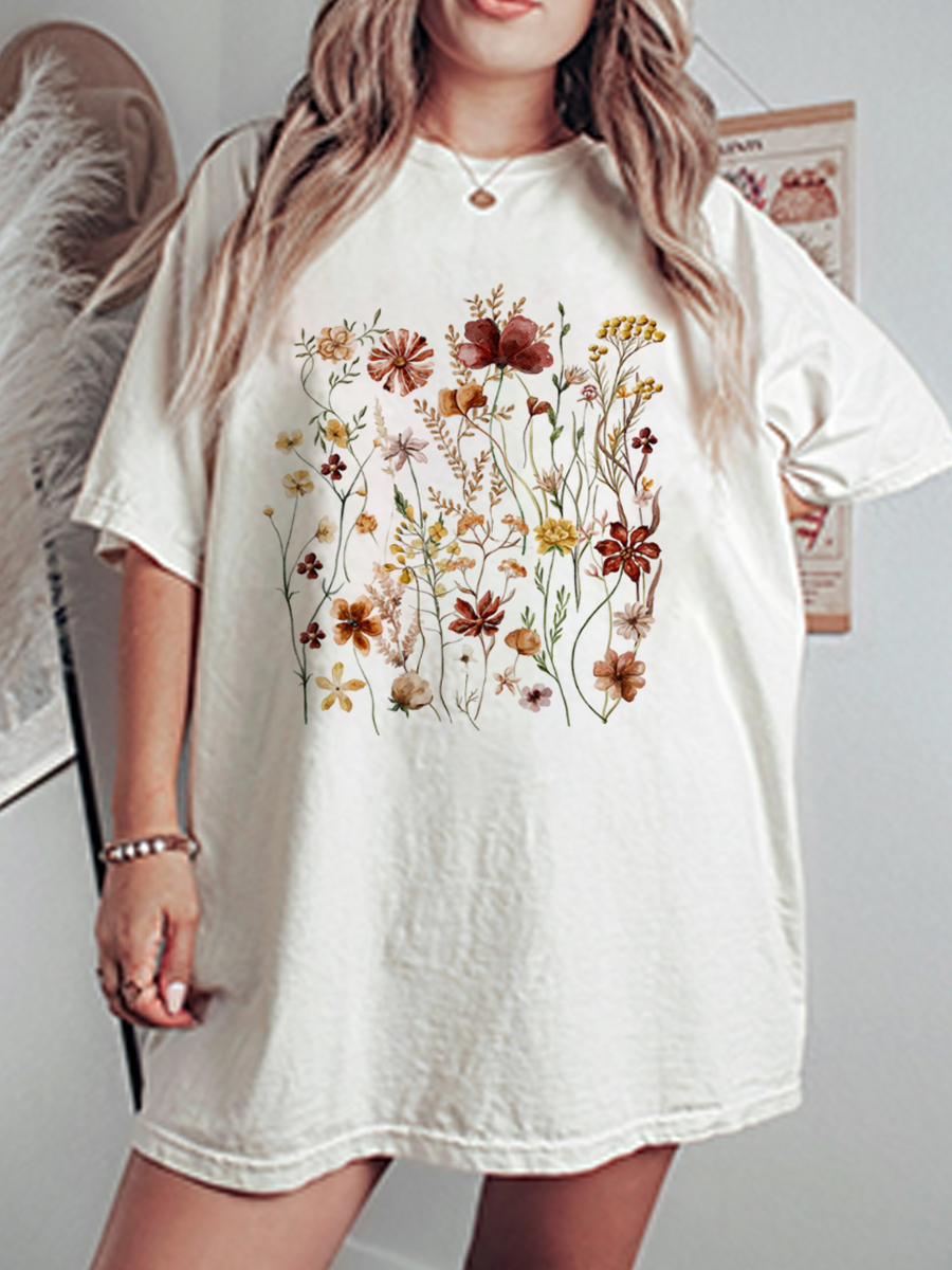 Vintage Cottagecore Oversize Graphic Tee