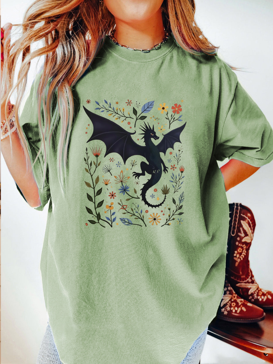 Vintage Boho Wildflowers Cottagecore Oversize Graphic Tee