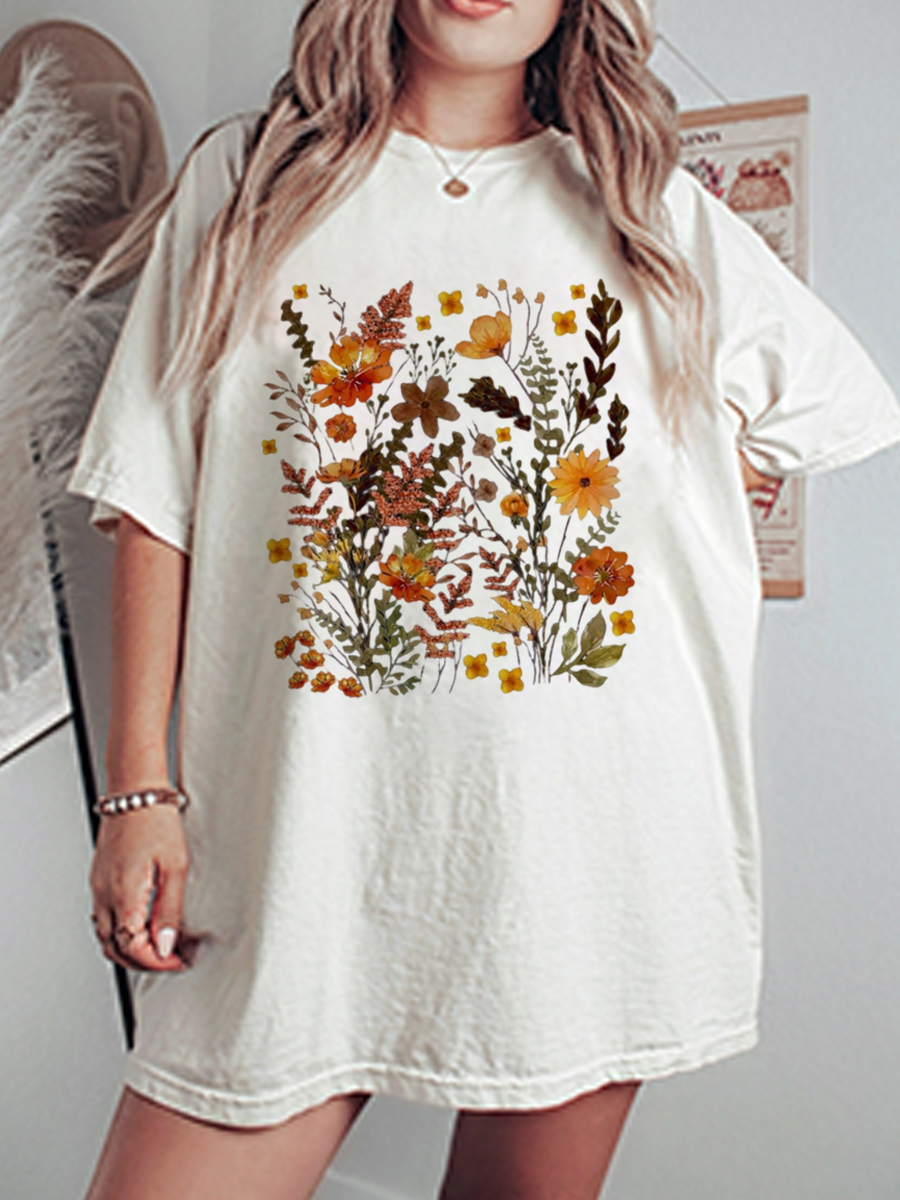 Vintage Botanical Oversize Graphic Tee